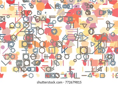 Line or shape illustrations background abstract, artistic texture. Vector isolated on white.