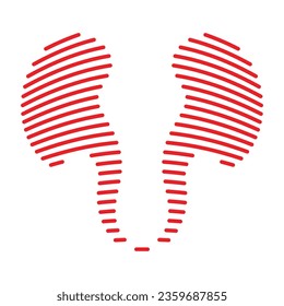 Line shape kidney logo vector illustration design
