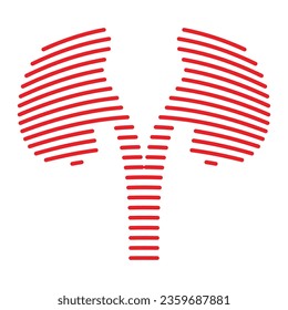 Line shape kidney logo vector illustration design