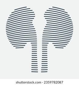 Line shape kidney logo vector illustration design