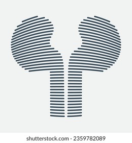 Line shape kidney logo vector illustration design