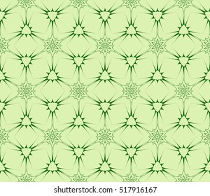 line and shape. seamless flower pattern. vector illustration. green color. for design invitation, textile, wallpaper.