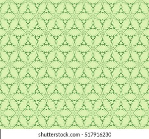 line and shape. seamless flower pattern. vector illustration. green color. for design invitation, textile, wallpaper.