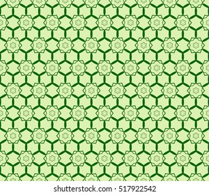 line and shape. seamless flower pattern. vector illustration. green color. for design invitation, textile, wallpaper.