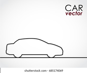 line shape simple outline car vector