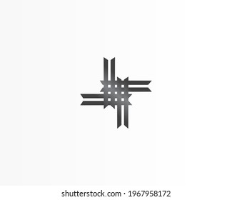 Line shape vector logo design icon. Universal icon design