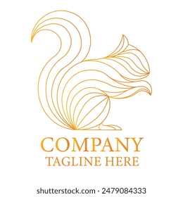 logo de la ardilla en forma de línea para la inspiración del diseño
