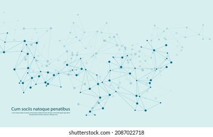 La tecnología de concepto de formas de línea. Diseño poligonal de comunicación. Ilustración abstracta de la estructura del vector