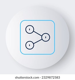 Line Share icon isolated on white background. Share, sharing, communication pictogram, social media, connection, network. Colorful outline concept. Vector