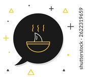 Line Shark fin soup icon isolated on white background. Colorful outline concept. Vector