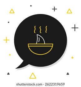 Line Shark fin soup icon isolated on white background. Colorful outline concept. Vector