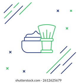 Line Shaving brush with foam icon isolated on white background. Barbershop symbol. Colorful outline concept. Vector
