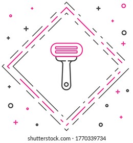 Line Shaving razor icon isolated on white background. Colorful outline concept. Vector Illustration