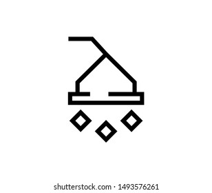 Line shawer icon isolated on white background. Outline bathroom symbol for website design, mobile application, ui. Shower pictogram. Vector illustration, editable strok. Eps10