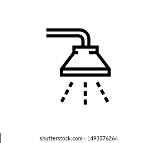 Line shawer icon isolated on white background. Outline bathroom symbol for website design, mobile application, ui. Shower pictogram. Vector illustration, editable strok. Eps10