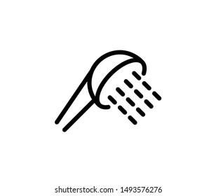 Line shawer icon isolated on white background. Outline bathroom symbol for website design, mobile application, ui. Shower pictogram. Vector illustration, editable strok. Eps10