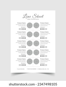 Line Sheet Template Wholesale, Wholesale Line Sheet, Editable Template Catalog