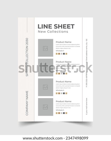 Line Sheet Template Wholesale, Wholesale Line Sheet, Editable Template Catalog