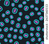 Line Shield with dollar symbol icon isolated seamless pattern on black background. Security shield protection. Money security concept.  Vector Illustration