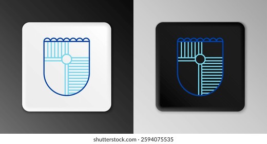 Line Shield for game icon isolated on grey background. Colorful outline concept. Vector