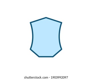Line Shield icon isolated on white background. Outline symbol for website design, mobile application, ui. Electronics pictogram. Vector illustration, editorial stroсk. 