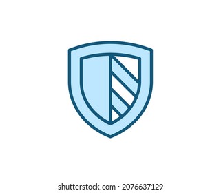 Icono de Escudo de línea aislado en fondo blanco. Símbolo de esquema para diseño de sitio web, aplicación móvil, ui. Pictograma electrónico. Ilustración vectorial, с editorial k. 