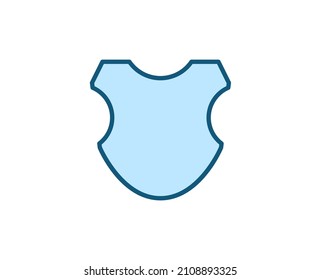 Line Shield icon isolated on white background. Outline symbol for website design, mobile application, ui. Electronics pictogram. Vector illustration, editorial stroсk. 