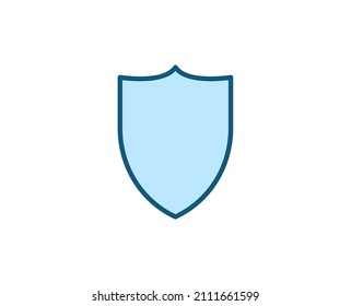 Line Shield icon isolated on white background. Outline symbol for website design, mobile application, ui. Electronics pictogram. Vector illustration, editorial stroсk. 