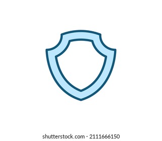 Line Shield icon isolated on white background. Outline symbol for website design, mobile application, ui. Electronics pictogram. Vector illustration, editorial stroсk. 