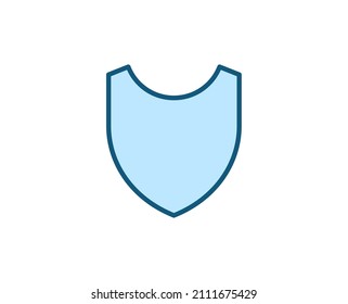 Line Shield icon isolated on white background. Outline symbol for website design, mobile application, ui. Electronics pictogram. Vector illustration, editorial stroсk. 