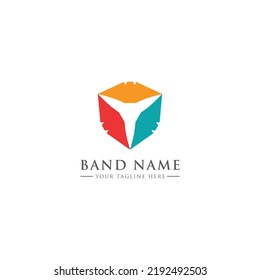Logotipo de medios de la pantalla Escudo de línea. Logotipo de los tres elementos de esquema, Box consulte la plantilla del logotipo, Abstract Triangle Colorful Logo Template