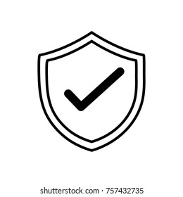 símbolo web de protección de seguridad de escudo de línea