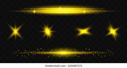 Line shiny light effect vector illustration on transparent background