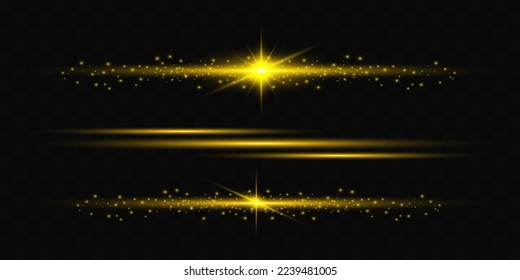 Line shiny light effect vector illustration on transparent background