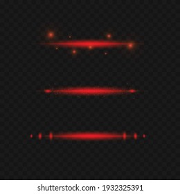 Line shiny red light effect vector illustration on transparent background