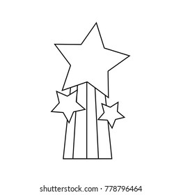 line shiny stars design with rainbow icon