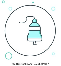Line Ship bell icon isolated on white background. Colorful outline concept. Vector