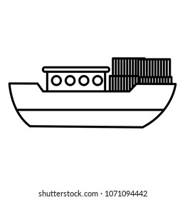line ship delivery transport with metal containers