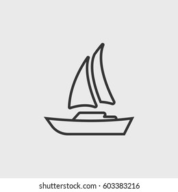 Line Ship  icon illustration isolated vector sign symbol