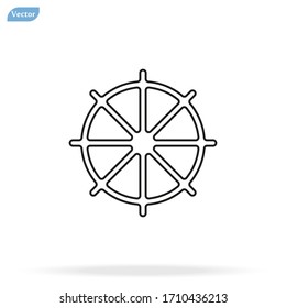 Line Ship steering wheel sign icon, vector illustration. Flat design style