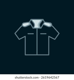 Line Shirt icon isolated on black background. Flat filled outline style with shadow. Vector