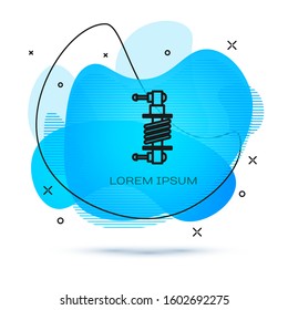 Line Shock absorber icon isolated on white background. Abstract banner with liquid shapes. Vector Illustration
