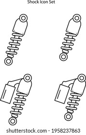 line Shock absorber icon isolated on white background. Set icons in circle buttons. shock icon set.