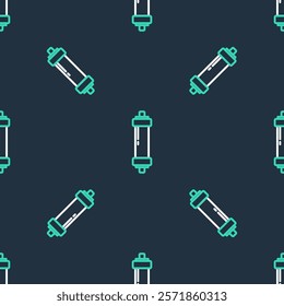 Line Shock absorber icon isolated seamless pattern on black background.  Vector