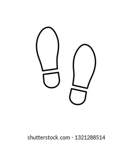 line shoeprint icon on white background