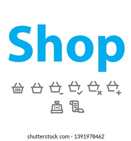 line shop icons set vector