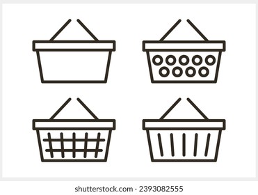 Line shopping basket icon Sketch shop clipart Flat vector stock illustration EPS