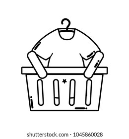line shopping basket sale with t-shirt clothes