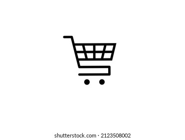 línea de carrito de compras icono plano aislado en fondo blanco