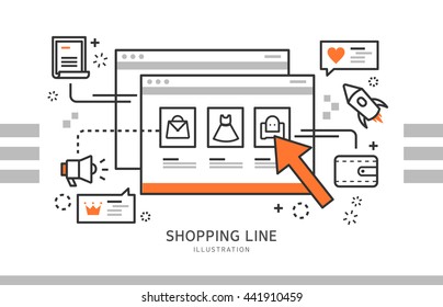 Line shopping illustration
